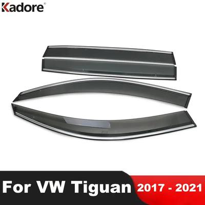 Car Window Deflector For Volkswagen VW Tiguan 2017-   Wind Deflector Visor Rain Sun Shield Cover Trim Accessories
