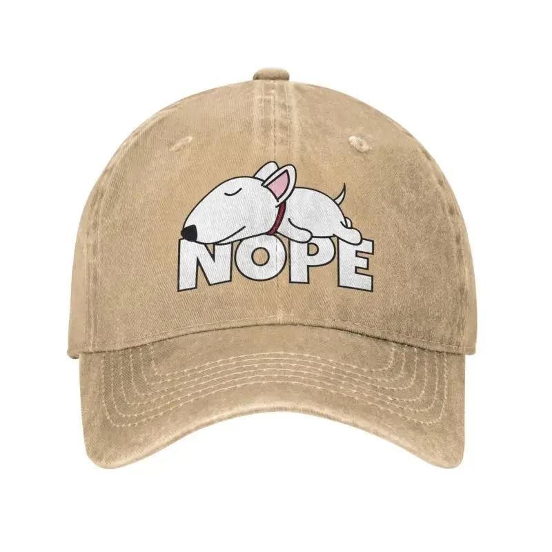 Custom Cotton Nope Bull Terrier Dog Baseball Cap Outdoor Women Men's Adjustable Dad Hat Autumn