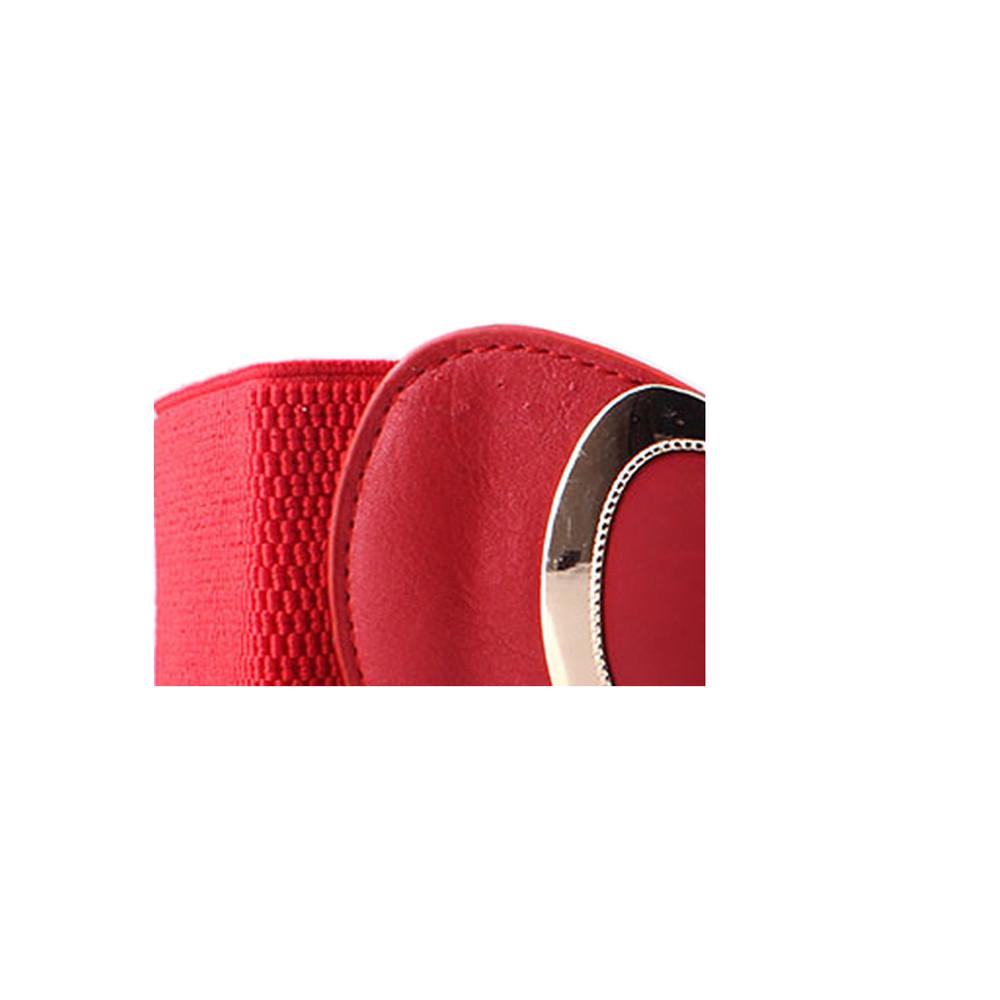 

Женский модный пояс с бантом и пряжкой, широкий эластичный эластичный пояс красный