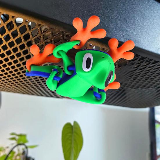 Magnetic 3D Printed Frog Toy Movable Joints Frog Fridge Magnet Articulated Animal Figurine Home Office Computer Monitor Decoration