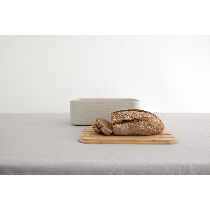 Boite à pain - BODUM - 11740-913 - Petit modèle - Couvercle bambou - Blanc