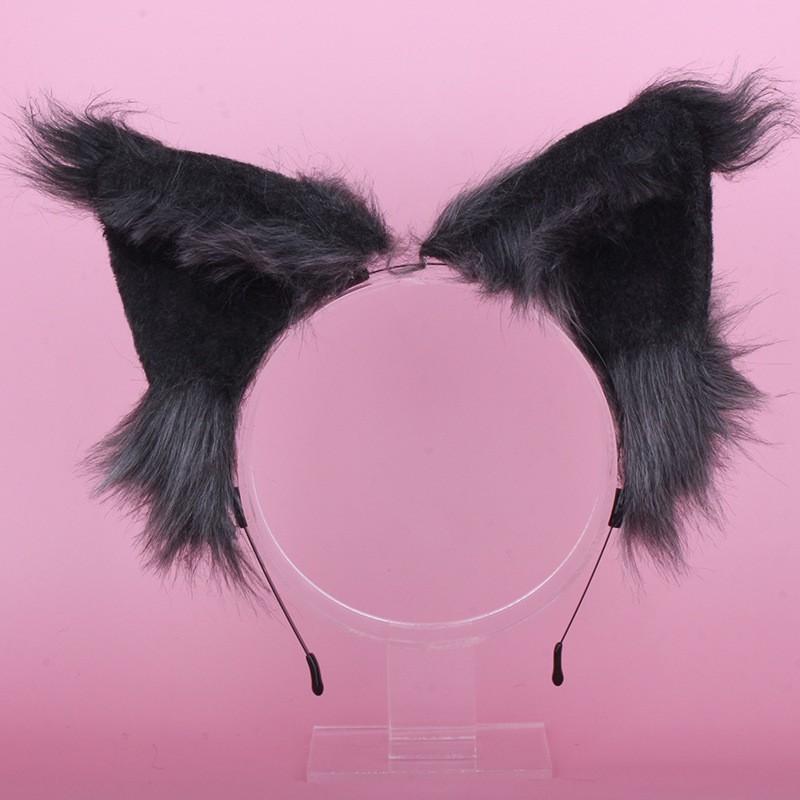 Süßes Lolita-Stirnband mit Fuchsohren und Spitzen-Schleife, Haarschmuck für Damen, Süßer Gothic-Stil