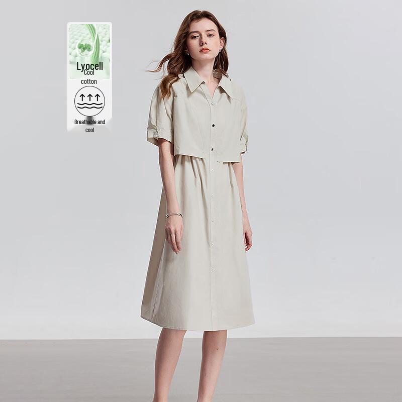 

Women s Lyocell Cotton Cool Workwear Shirtdress M