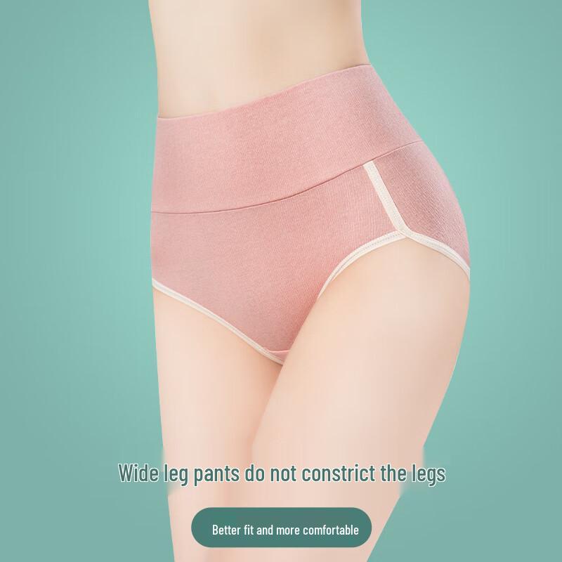 Langsha Women's High-Waist Cotton Briefs 3-Pack