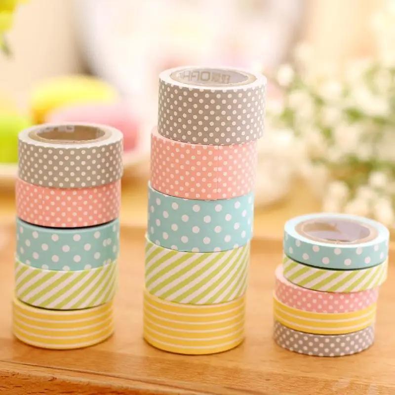 Color Paper Tapes Handmade DIY Decorative Washi Tape Colored Adhesive