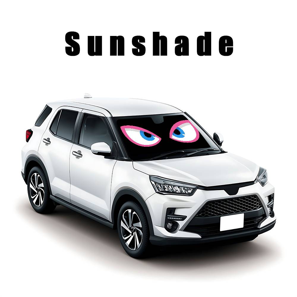 Cartoon Angry Eyes Car SunShade Car Sunshade Covers Cover Universal Windscreen Folding Visor
