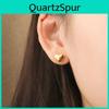 Minimalist Heart Steel Earrings For Women With Electroplated Finish For Fashion Jewelry