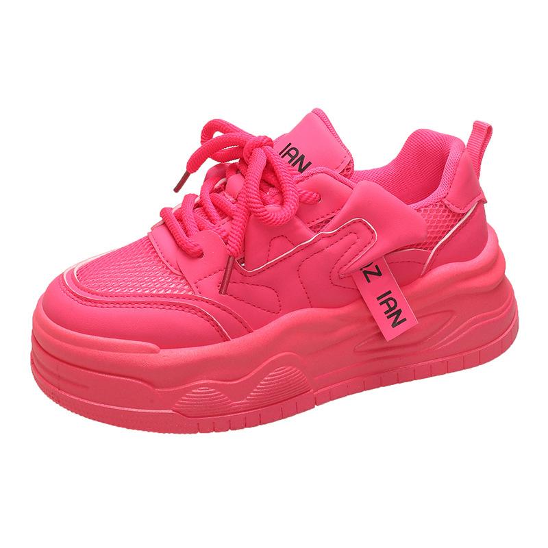 2025 spring and summer new versatile niche thin thick-soled explosive sports and leisure little white shoes mesh breathable board shoes