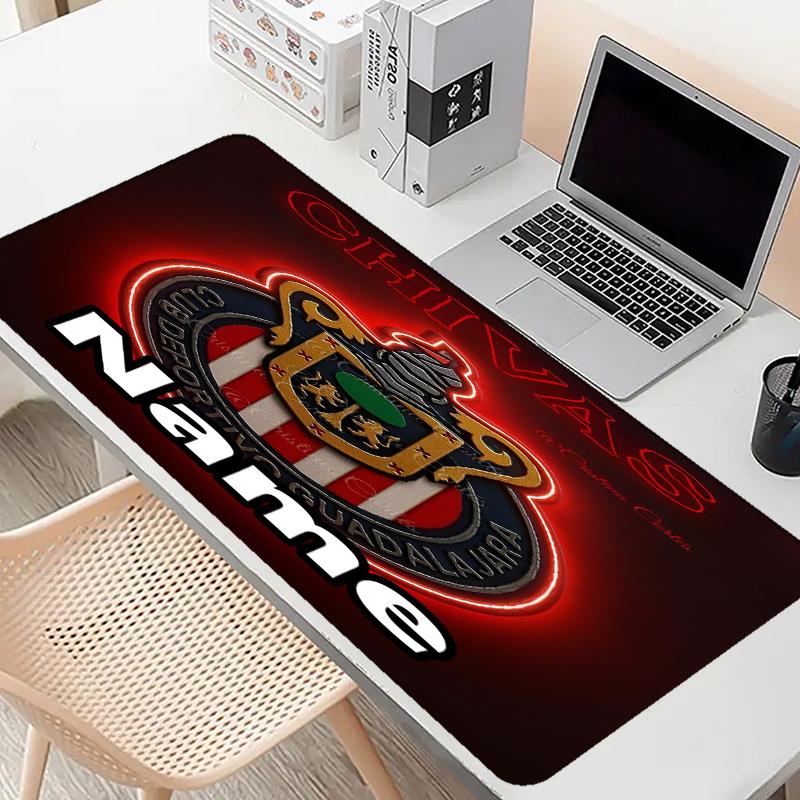 Custom Name Personalized Club Deportivo Guadalajara Pattern Mousepad, Laptop PC Desk Mat, Decorative Desk Mat for Home Keyboard Pad Gift
