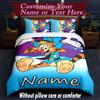 Custom Name 3pcs Duvet Cover Set, Space Adventure Astronauts Aliens Digital Print Bedding Set, Cozy Bedclothes For Bedroom