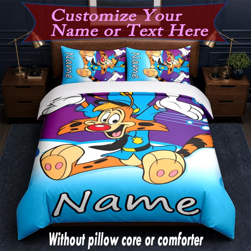 Custom Name 3pcs Duvet Cover Set, Space Adventure Astronauts Aliens Digital Print Bedding Set, Cozy Bedclothes For Bedroom