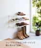 Yamazaki Jitsugyo Board Tweezers and Wood Screws Wall Shoe Rack for Plaster Board 3 X D25 X Tower Floating Shoe Easy To Hooks Included 4506 [Gypsum
