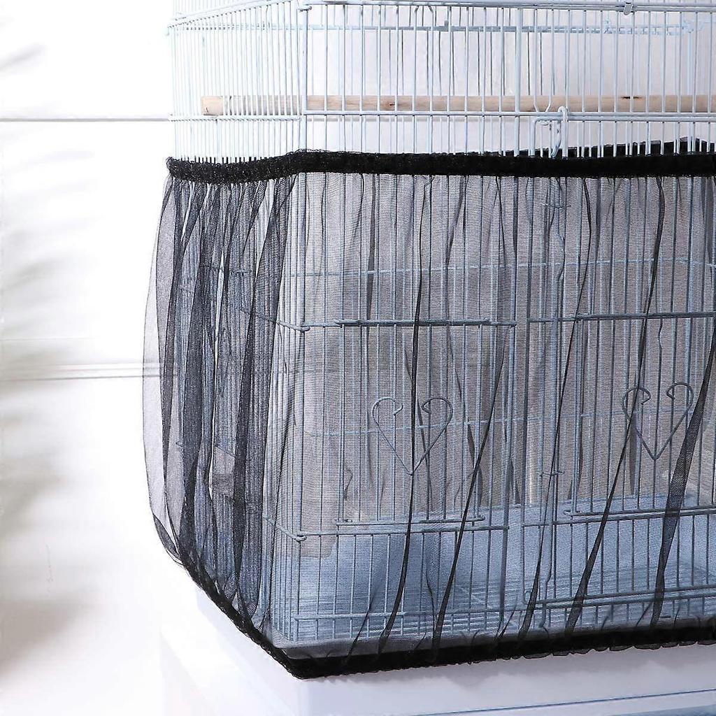 Bird Cage Protective Net, Bird Cage Net, Nylon Cage Cover Elastic Mesh Airy Bird Cage Protective Cover Anti-Dust Seed Catcher Pet Product Size L