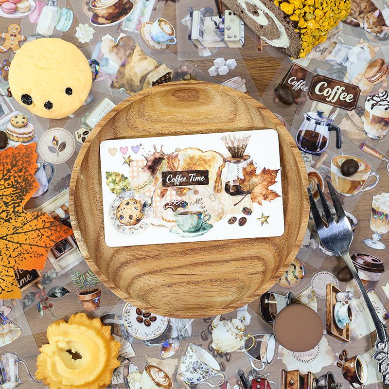 Cross-Border Cuisine: Simple Ins DIY Coffee PET Sticker Book for Scrapbooking