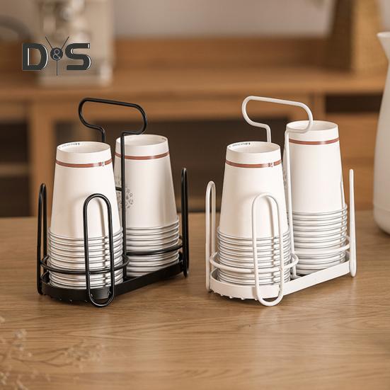 Disposable Cup Holder Paper Cup Dispenser Iron Art Durable Cup Storage Rack for Countertops Kitchen Coffee Stations Multifunctional Cup Organizer