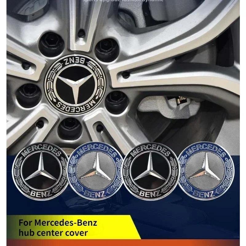 C200 E200 New 2025 For Mercedes Benz 4PCS Car Wheel Hub Cap Tire Center Screw Cap Label For Mercedes-Benz W207 E200 E260 E300 E3