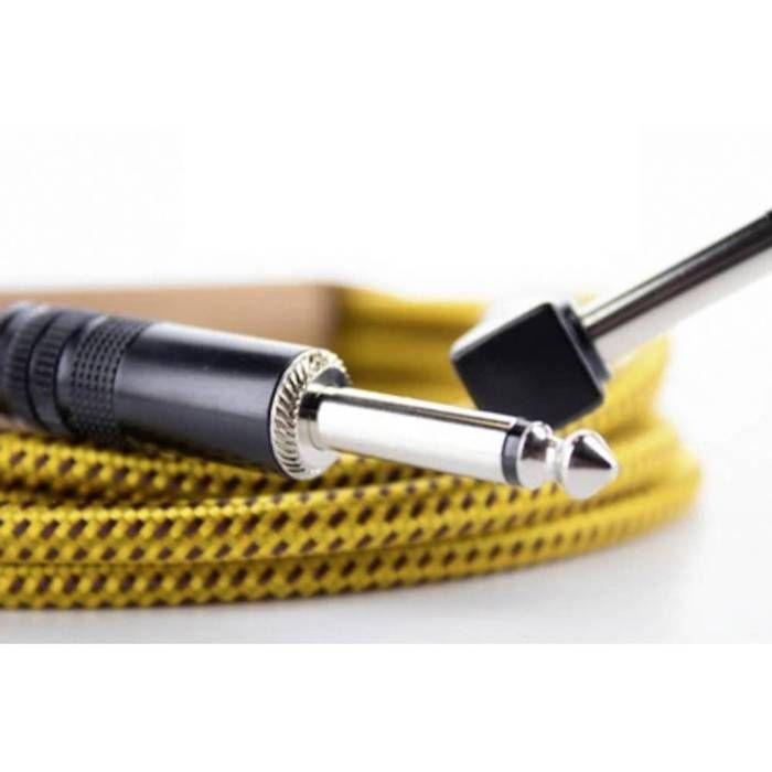 Câble instrument - CORDIAL - EI5PR-TWEED - 5 m - Jack mono - Jaune/Noir