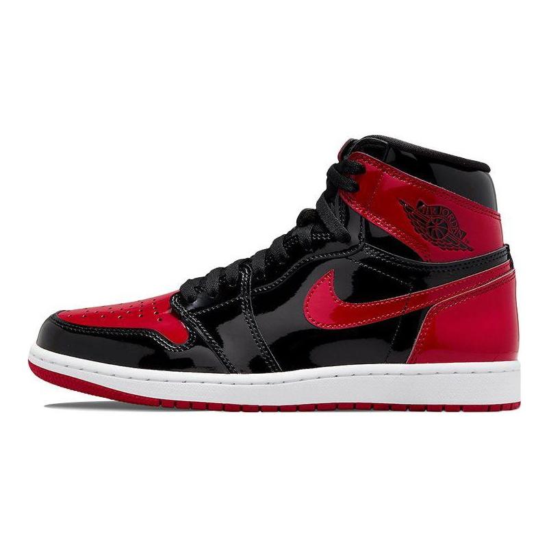 Unisex tenisky Air Jordan 1 Retro High OG Patent Bred Black White Varsity-Red 555088-063