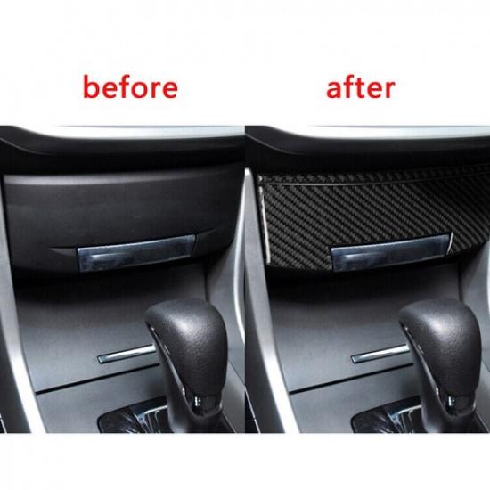 2Pcs Carbon Fiber Interior Central Storage Box Cover Trim For Honda Accord 13-17