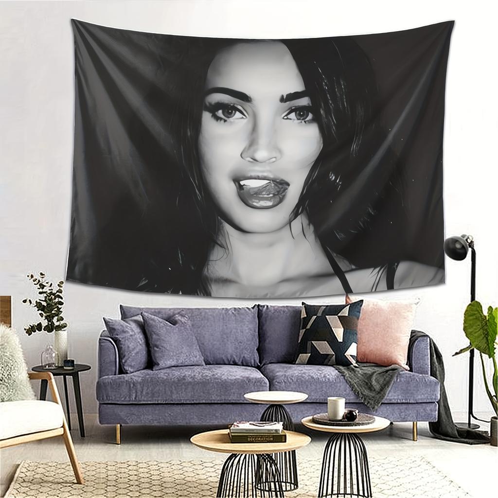 MEGAN FOX Wall Tapestry High Definition Printed Horizontal Wall Hanging for Living Room Bedroom Office Party Birthday Valentine