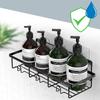 4x Metal Black Self-Adhesive Wall Mounted Bathroom Shower Shelf