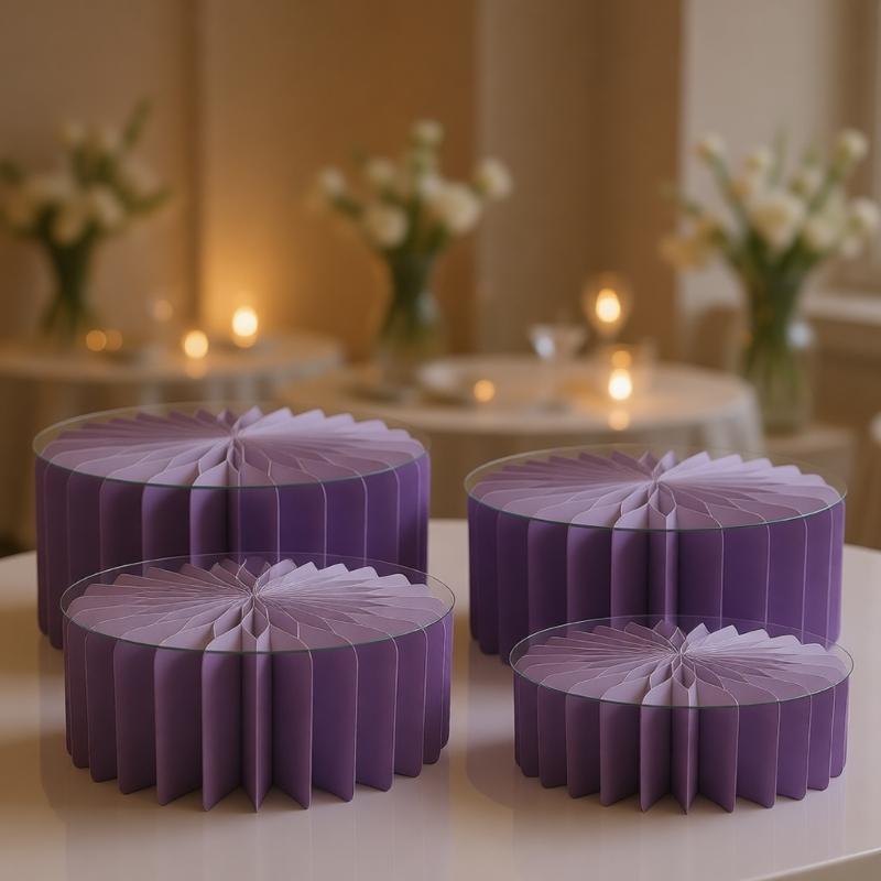 Confezione da 4 Alzatine per Dolci Pieghevoli Riciclabili Supporto in Carta per Esposizione di Dolci a Piani per Eventi Robusto e Sicuro