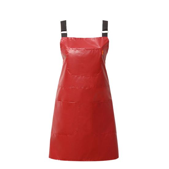 

Парикмахерский фартук Водонепроницаемый Дизайн с карманами Регулируемый ремешок Защита от пятен Искусственная кожа Кухонный Шеф-повар