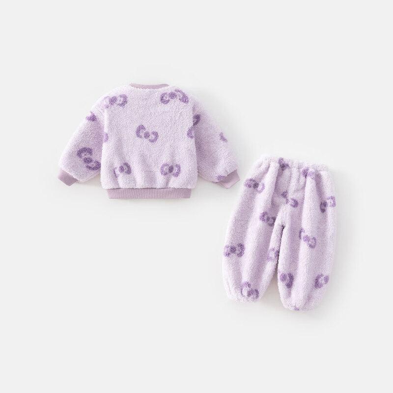 Girls' Plush Warm Pajama Set
