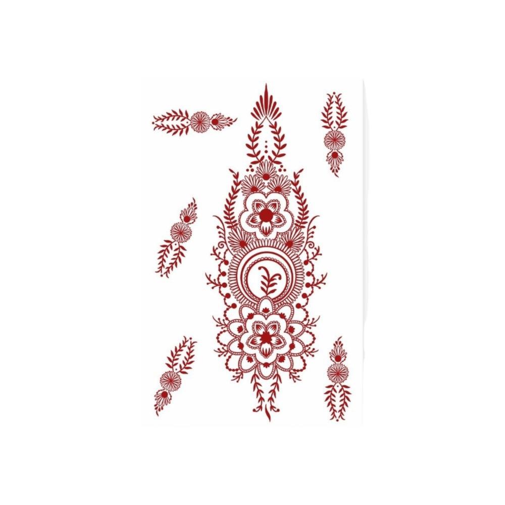 Mehndi Designs Sofort-Abziehbilder Blume Hand-Tattoo Henna-Tattoo Aufkleber Musikfestival