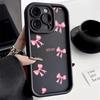 Rosa Schleife Silikon Handyhülle Für iPhone 16 15 14 11 12 13 Pro Max 7 8 16 Plus X XS XR Stoßfest Süßigkeit Weiche Hülle