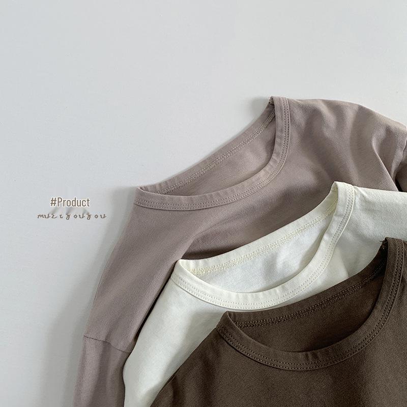 Mångsidig t-shirt för barn, Våren 2025: Avslappnad koreansk Mori-stil för pojkar och flickor