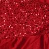 Damen Funkelndes Hemdblusenkleid Pailletten Samt Patchwork Langarm V-Ausschnitt Kleid Lässig Revers Locker Abendpartykleid