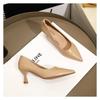Milk Tea Color Small Size 31 32 33 Soft Leather Pointed High Heel Women's Fine Heel Shoes Black Work Shoes Large Size 41-434