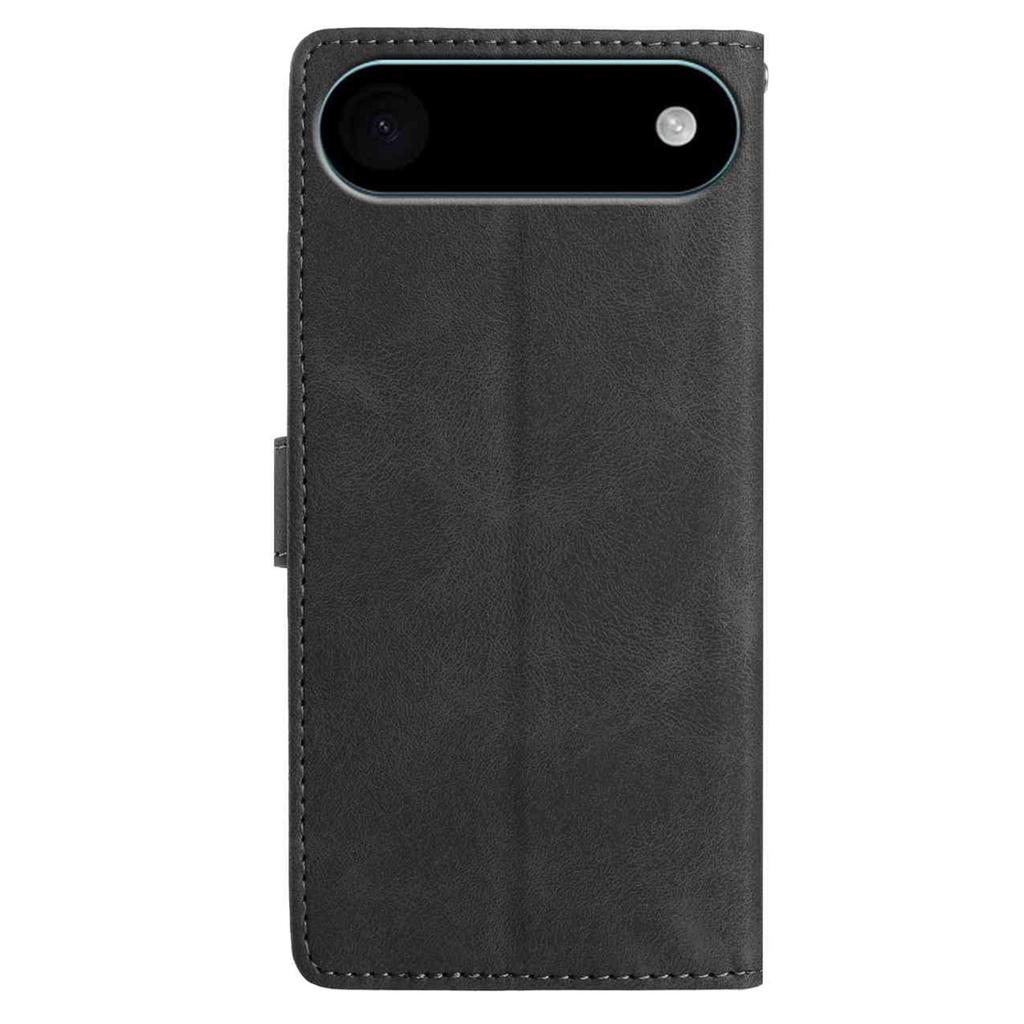 For iPhone 17 Air Case Imprinted Feather PU Leather Wallet Phone Cover with Wrist Strap