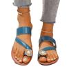 Foreign Trade Large Size 2025 Summer New Round Head Cover Toe Pu Casual Women's Shoes Roman Beach Cool Slippers Women