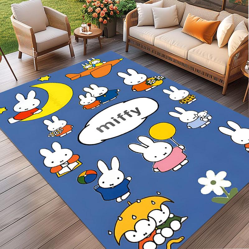Miffy Print Rug, Washable Floor Carpet, For Entryway Dorm Laundry Room Office Study, Home Decor Birthday Christmas Gift