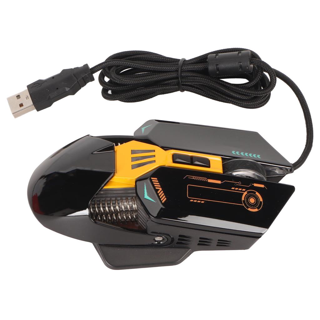 Wired Mouse Ergonomic RGB Backlit Adjustable DPI 7 Programmable Keys Gaming Mouse for Gaming Office Study Black