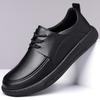 Men's Business Casual Leather Shoes Spring Autumn New Solid Color Fashion Casual Shoes for Man Lace-up Anti-slip Loafers Male