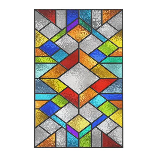 Stained Glass Window Privacy Film Vintage Home Church Decorative Frosted Static Cling Reusable UV Sun Blocking Glass Sticker Cover