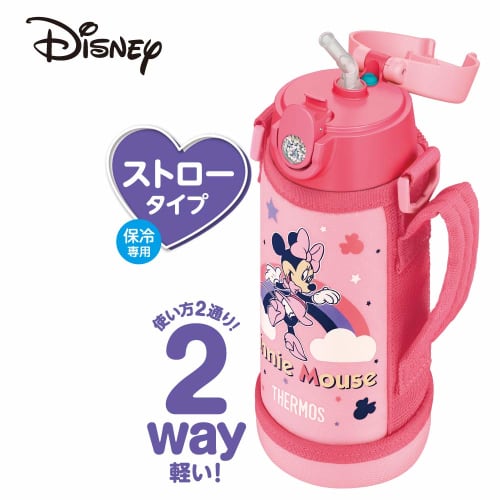 Thermos Water Bottle Vacuum Insulated 2-Way Bottle 0.6L/0.64L Minnie Pink FJO-600WFDS P