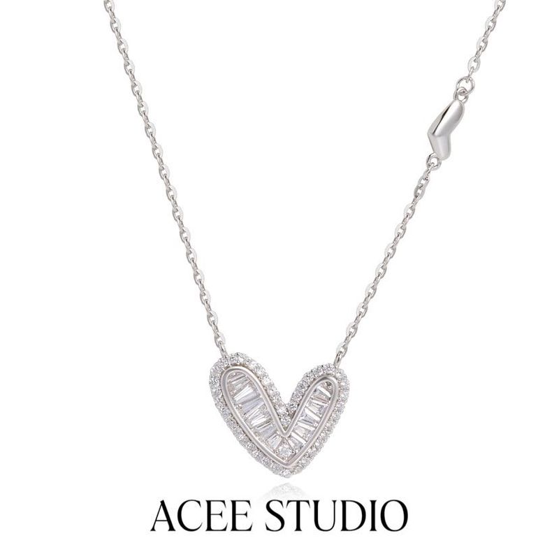 

Acee 925 Sterling Silver Heart-Shaped Romantic Sweet Accessory Silver Identifying straight hair