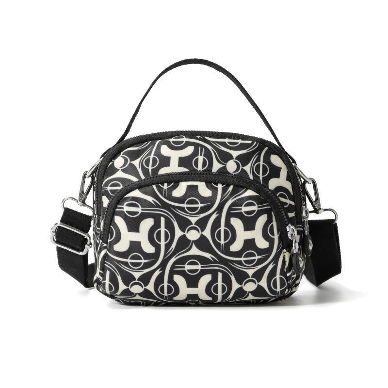Small Bag, Women's Nylon Shoulder Crossbody Bag, Casual Printed Small Square Bag