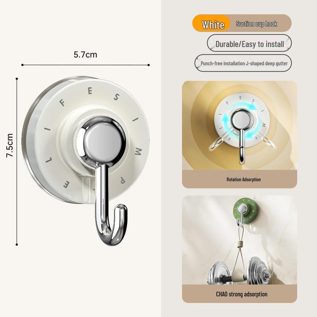 Jianxiu No-Drill Suction Cup Hook for Bathroom and Toilet Doors – Strong, Traceless, Vacuum Hook