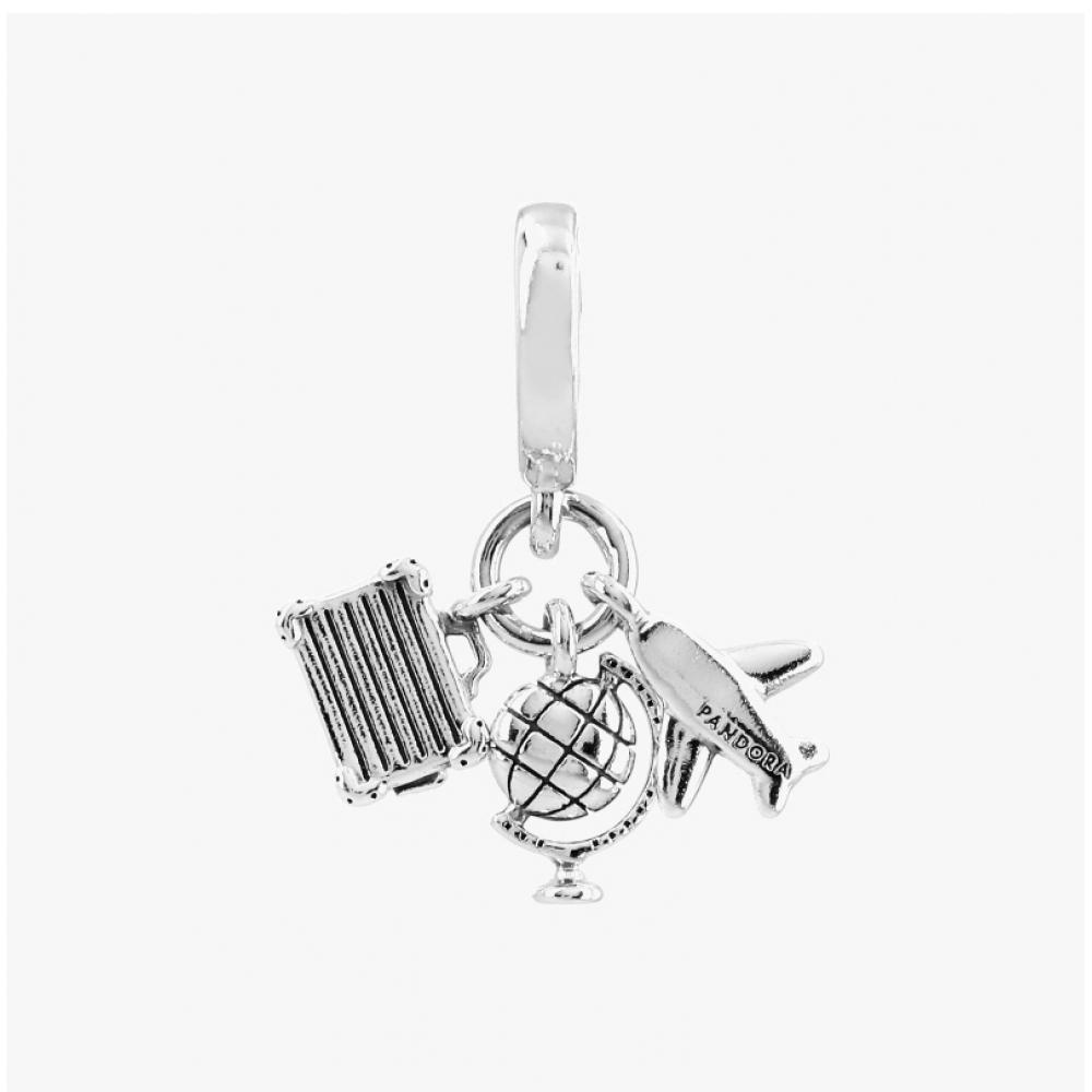 PAndora 799435c01 Airplane Glove Suitcase Pendant And Dangle Silver Charm