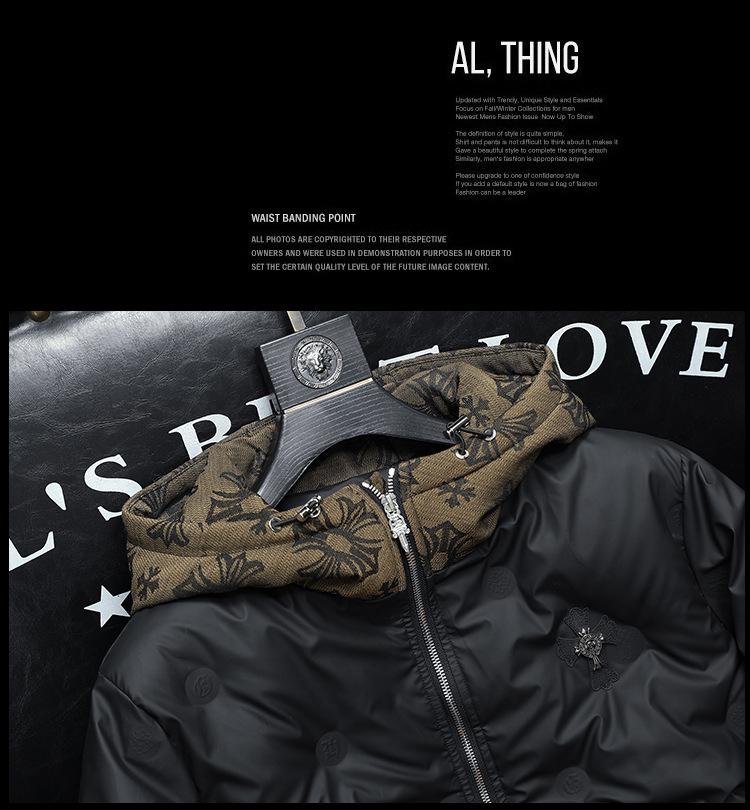 Europäische Herren-Daunenjacke Patchwork Jacquard Hohe Qualität Herbst/Winter 2025