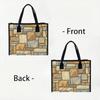 Stone Pattern Tote Bag Fashion Casual Large Shoulder Handbag for Daily Use
