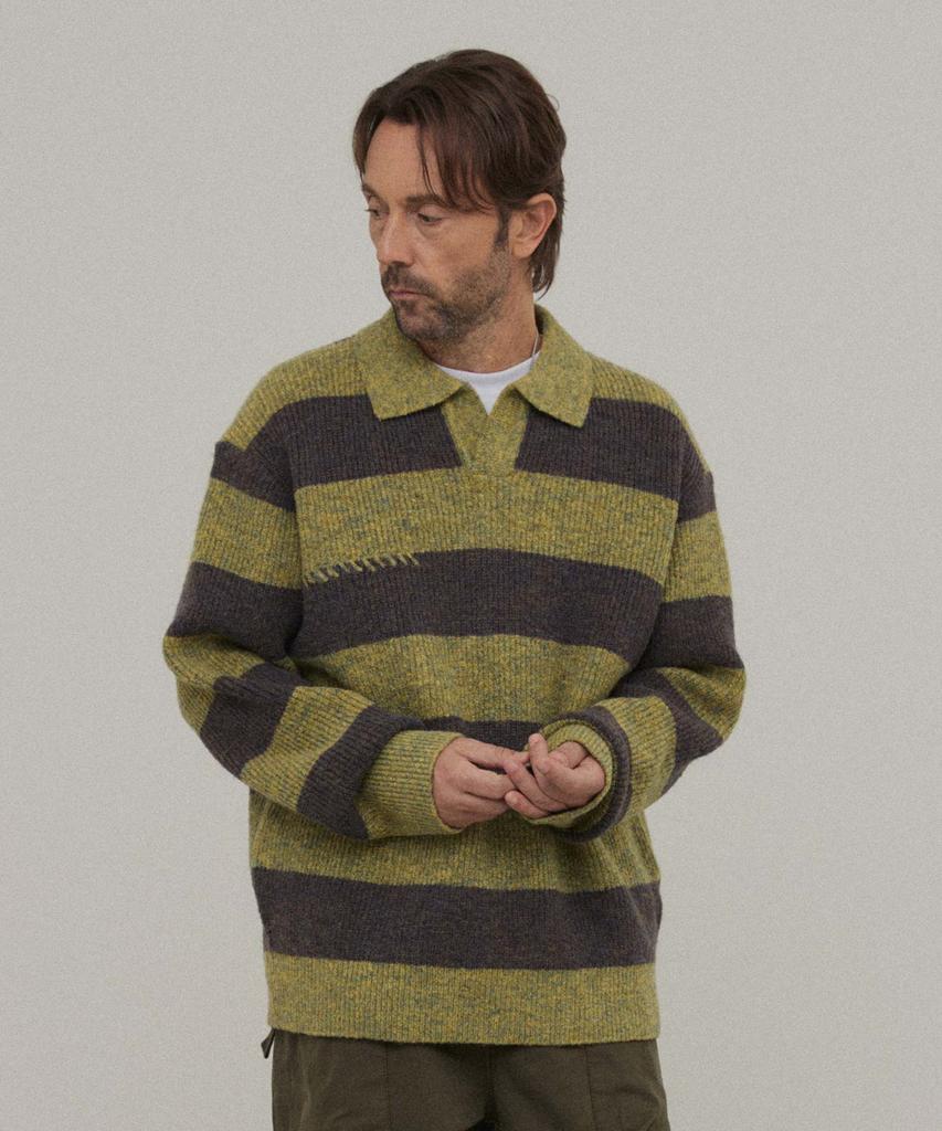 WMC Bold Stripe Collar Knit_Light Green