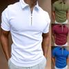 Summer Men's Polo Shirt Solid Short Sleeve Polo Neck T-shirt Casual Fit Top Plus Size Men 5XL