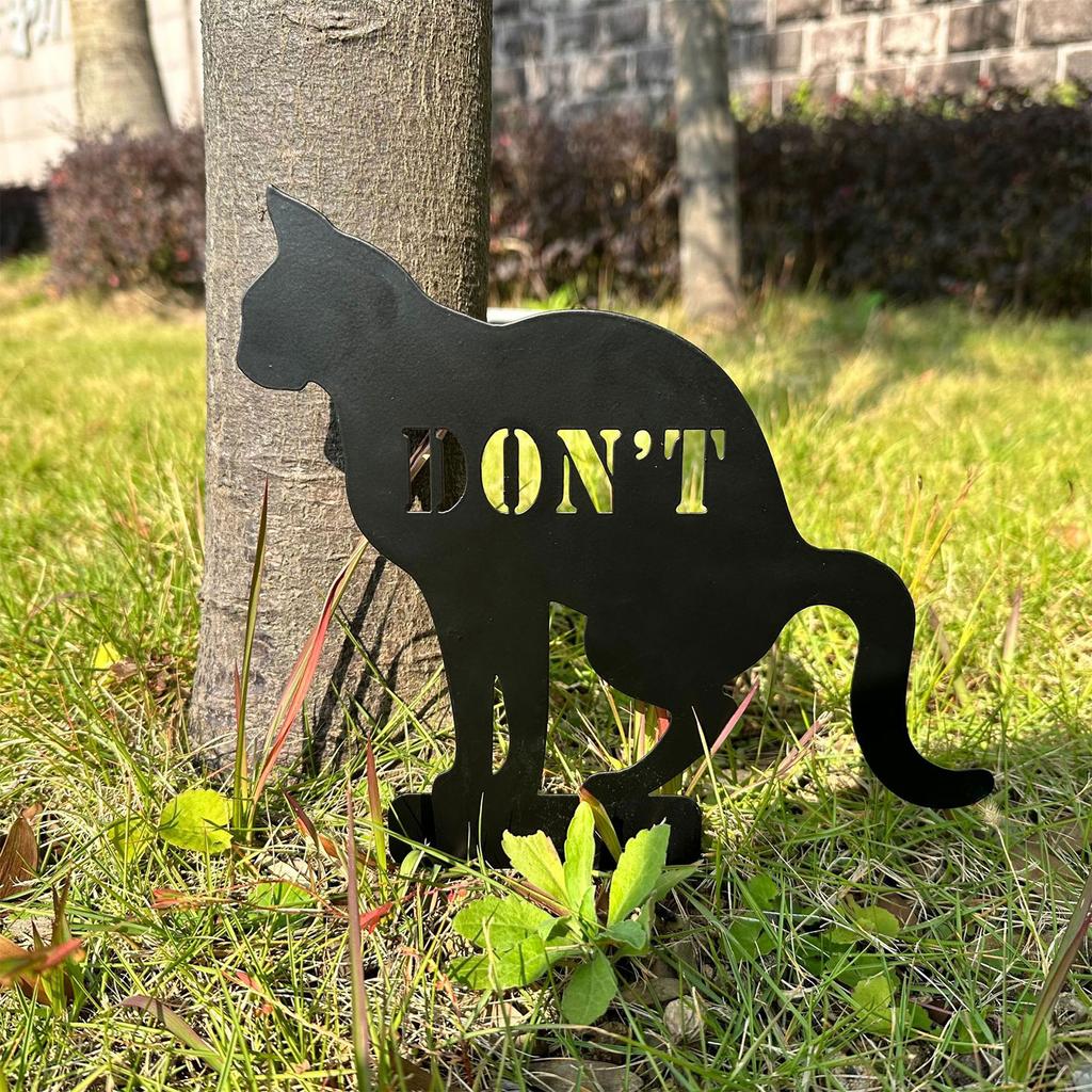 Iron Don't Dog Pooping Sign for Yard with Stake Double Sided Pooping Dog Sign Stop Dogs Pooping Peeing Lawn Yard Sign
