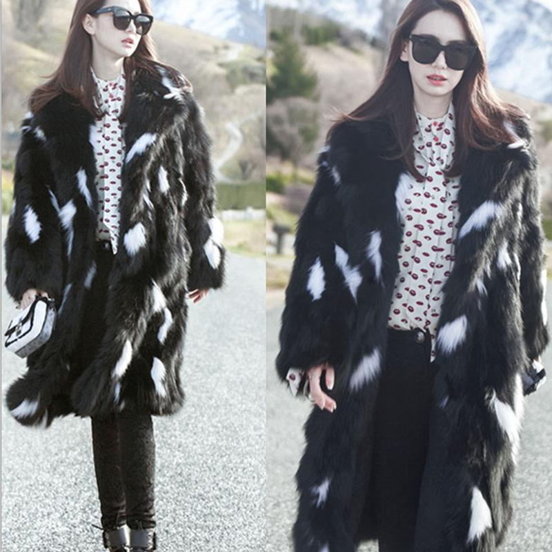 Autumn and winter new fur women's clothing imitation fox fur coat long coat slim fit special offer warm and casual